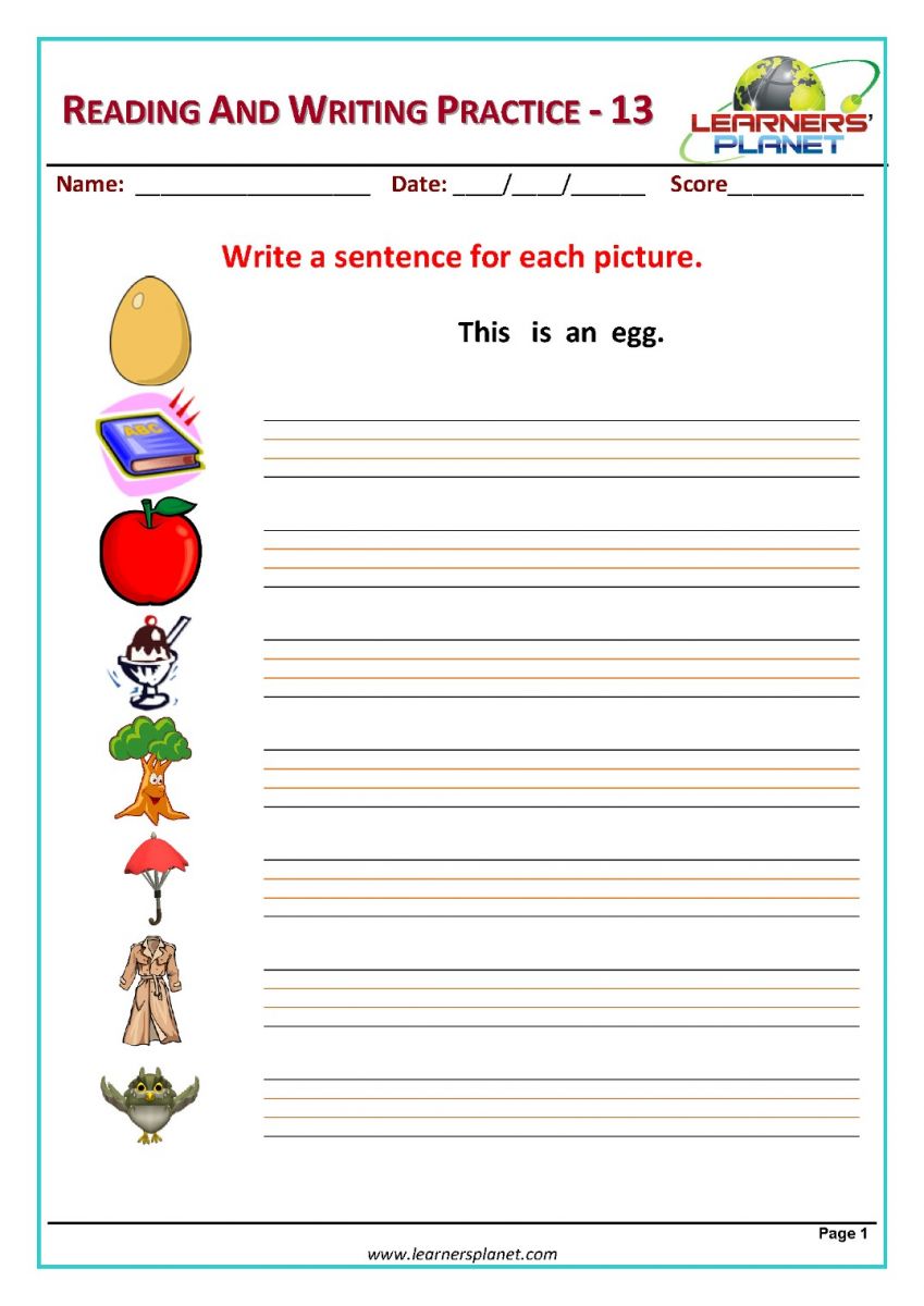 Writing sentences worksheets free printables